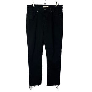 Levi's‎ Classic Mid Rise Skinny Raw Hem Black Jeans 12